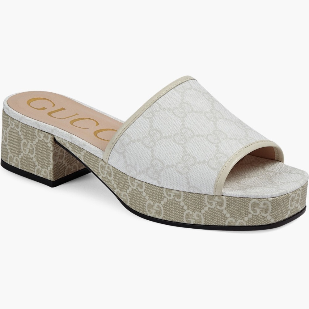 Gucci Women's Cream Slide Sandals